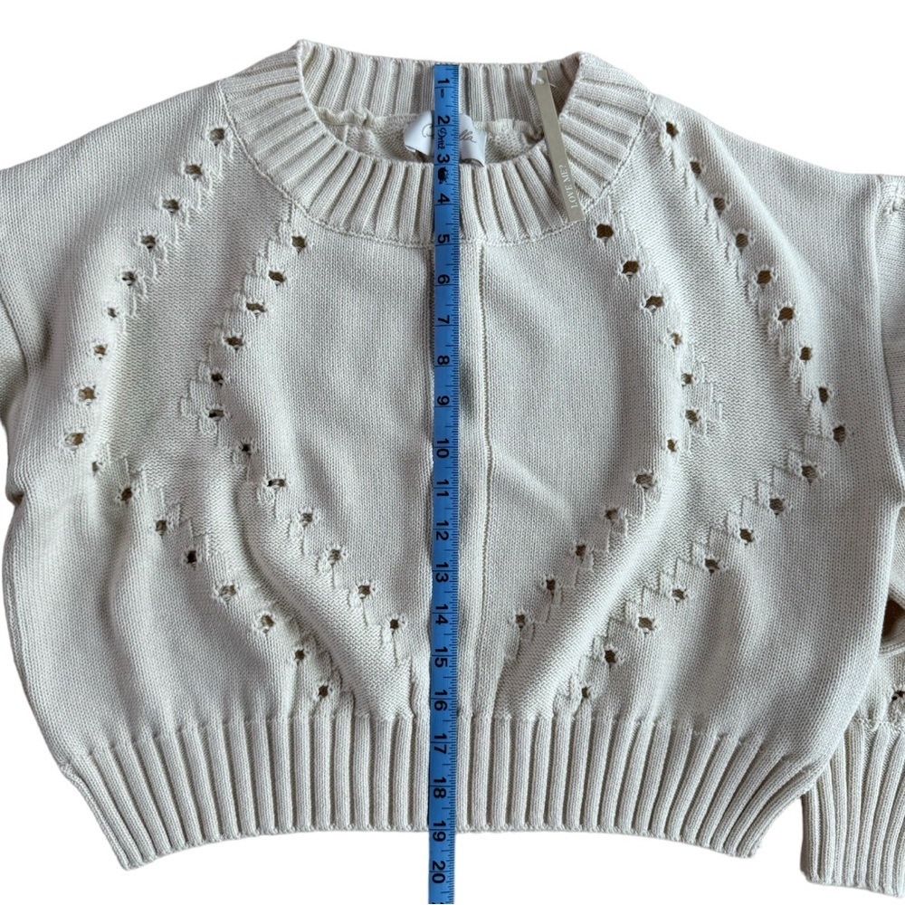 Cleobella Delaney NWT cropped puff sleeve organic cotton sweater size L - Picture 9 of 10